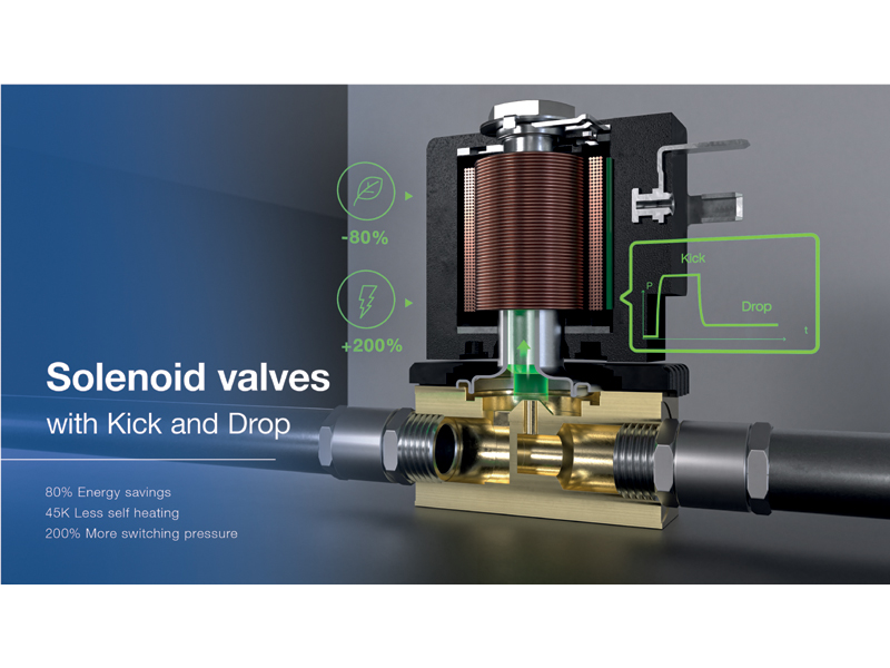 Solenoid Valves With Energy-Saving Kick And Drop Double Coil Technology